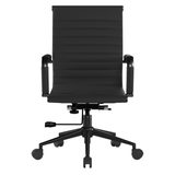 Aura All Black Medium Back Bonded Leather Executive Office Chair