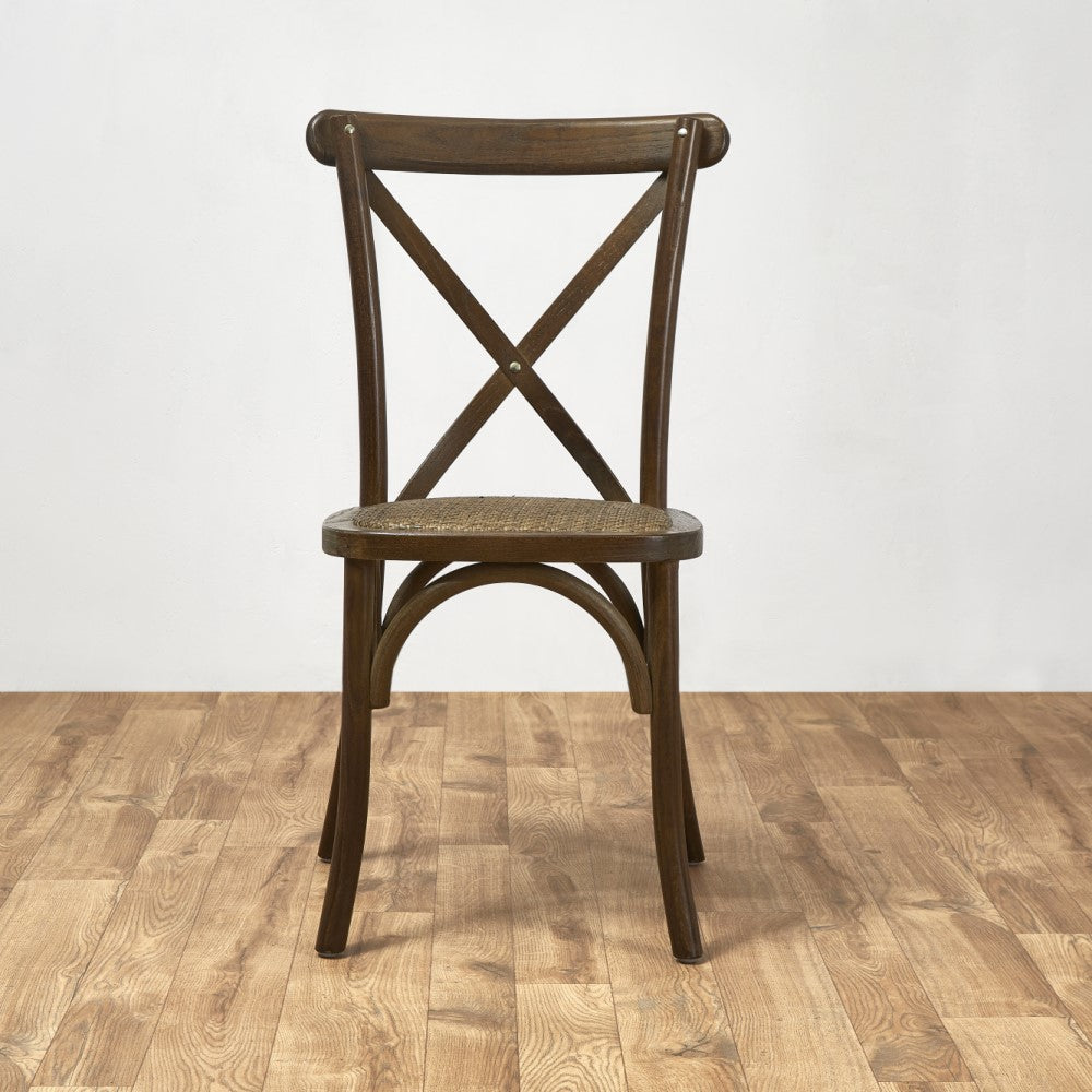 Rustic Oak Crossback Stacking Chair