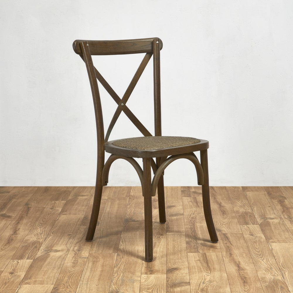 Rustic Oak Crossback Stacking Chair