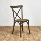 Crossback Stacking Chair - Rustic Oak with Rattan Seat