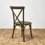 Crossback Stacking Chair - Rustic Oak with Rattan Seat