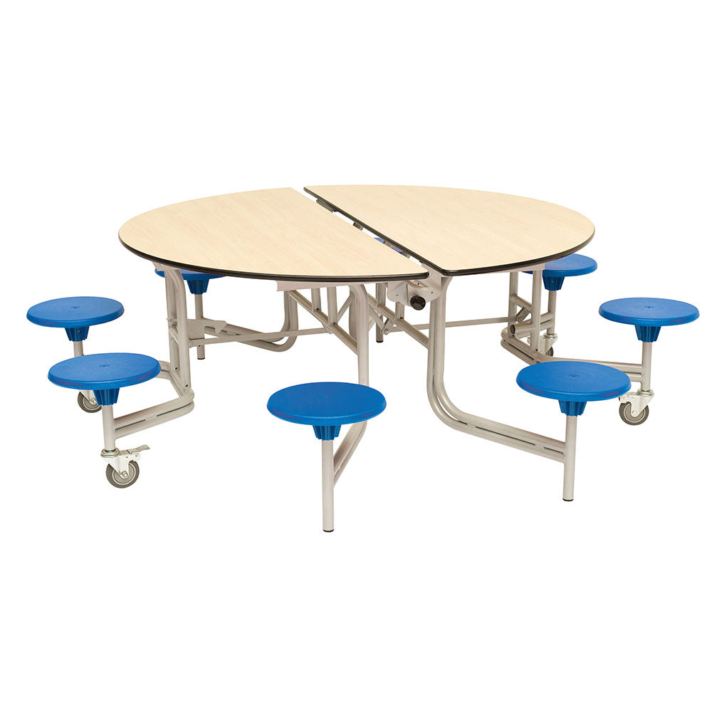 8 Seat Round Mobile Folding Table Seating Unit