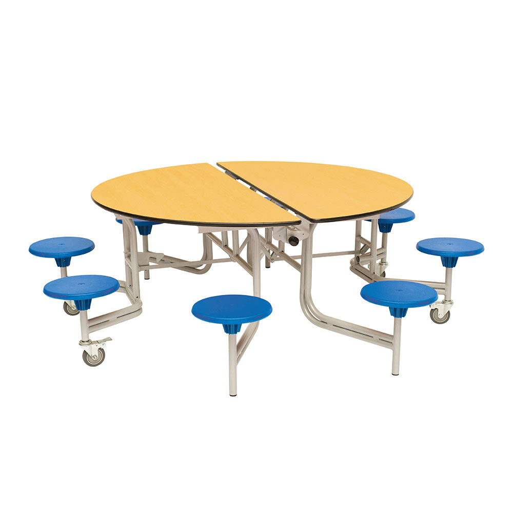 8 Seat Round Mobile Folding Table Seating Unit