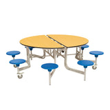 8 Seat Round Mobile Folding Table Seating Unit