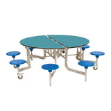 8 Seat Round Mobile Folding Table Seating Unit