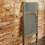 Aran Grey Contemporary Plastic Folding Chair Folded Flat.