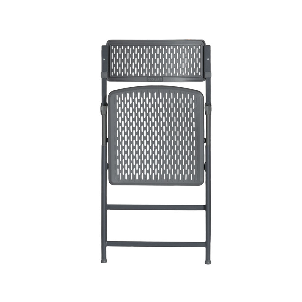 Aran Grey Plastic Folding Chair Folded Flat.
