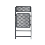 Aran Grey Plastic Folding Chair Folded Flat.