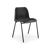 Eco Plastic Stacking Chair - Black Seat - Black Frame