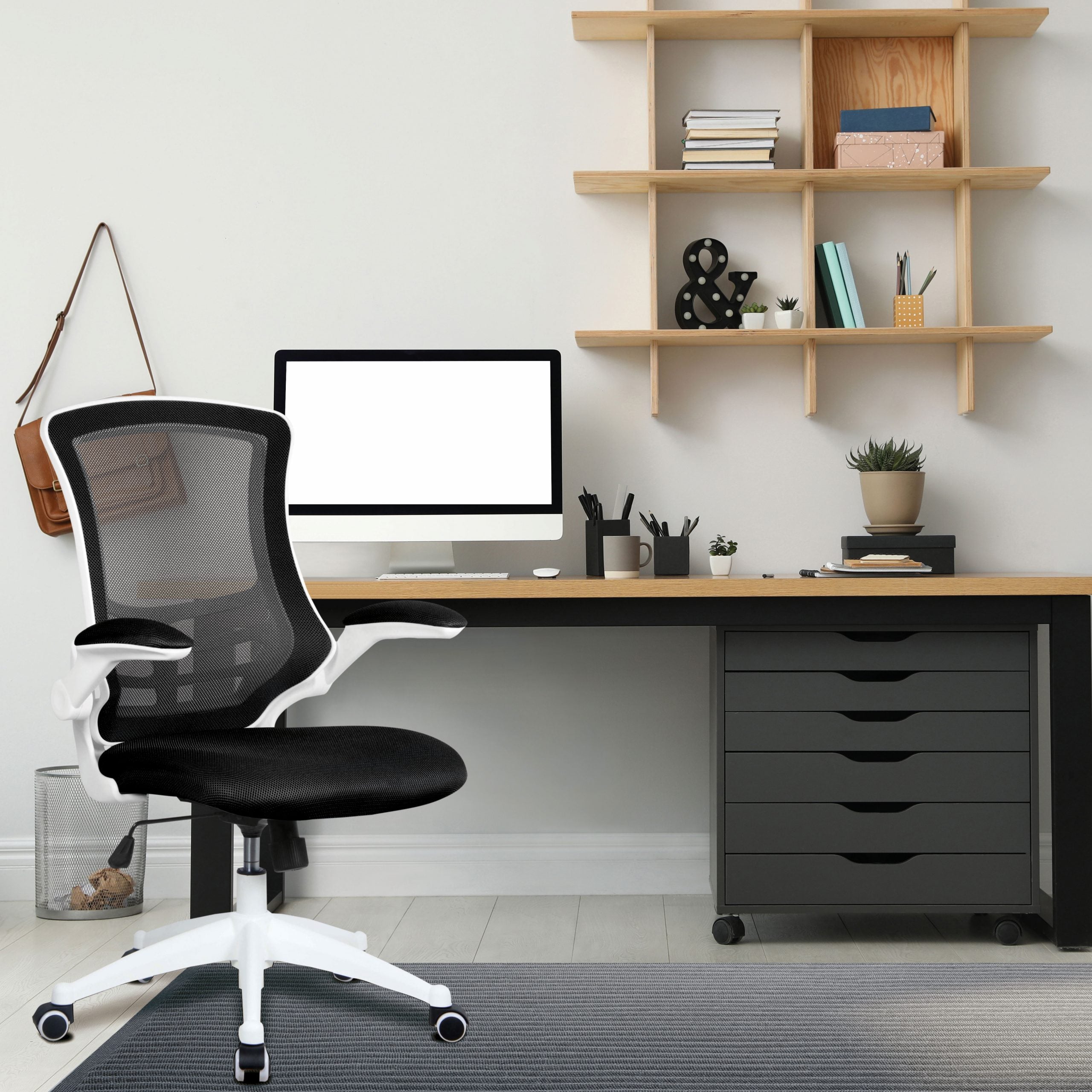 Luna White High Back Mesh Task Operator Chair