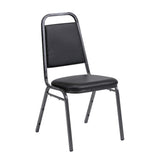 Essential Banqueting Chair - Black Vinyl - Silver Black Steel Frame