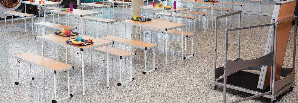 Using Folding School Dining Tables to Create a Multiuse Space