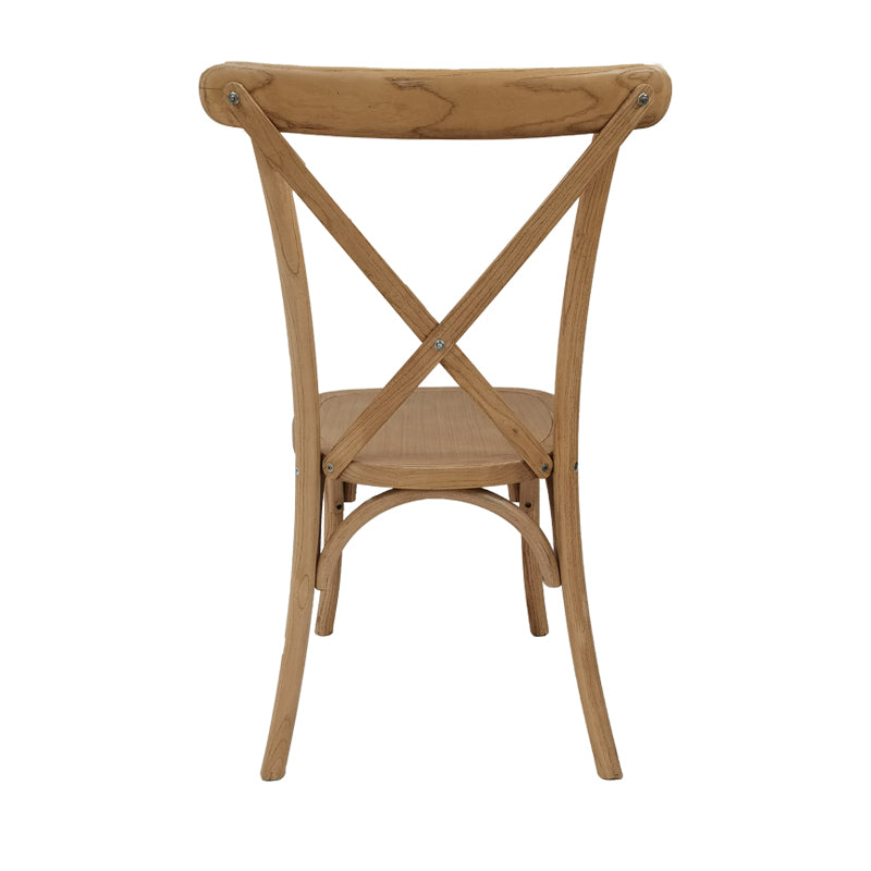 Crossback Stacking Chair in Light Oak Finish.
