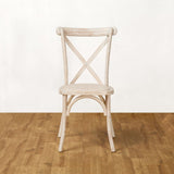 Crossback Stacking Chair - Limewash Finish with Rattan Seat