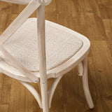 Crossback Stacking Chair - Limewash Finish with Rattan Seat
