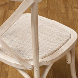 Crossback Stacking Chair - Limewash Finish with Rattan Seat