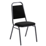 Essential black fabric banqueting chair with silver black steel frame