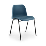 Eco Plastic Stacking Chair - Blue Seat - Black Frame