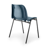 Eco Plastic Stacking Chair - Blue Seat - Black Frame