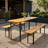 Festival Wooden Folding Beer Table & Bench Set - Standard 6ft (1800mm)