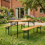 Festival Wooden Folding Beer Table & Bench Set - Standard 6ft (1800mm)