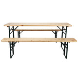 Festival Wooden Folding Beer Table & Bench Set - Standard 6ft (1800mm)