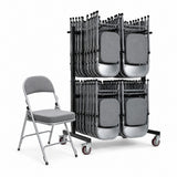 40 Comfort Deluxe Folding Chairs & Double Height Trolley Bundle