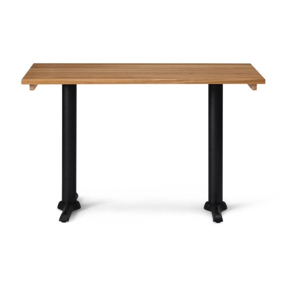 Phoenix Rectangular Bistro Table with Solid Wood Top - 1200 x 700mm