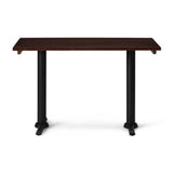 Phoenix Rectangular Bistro Table with Solid Wood Top - 1200 x 700mm