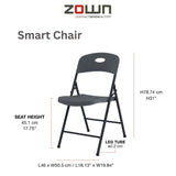 Smart Plastic Folding Chair - Black Shell Black Frame