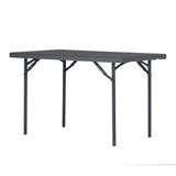 Zown Plastic Folding Table Bundle - 10 Tables & Upright Trolley - 4ft x 2ft 6in