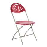 Classic Plus Folding Chair in Burgundy – Front Angle View, Fan-Back Design