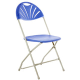 Classic Plus Folding Chair in Blue – Front Angle View, Fan-Back Design