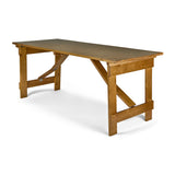 6ft rustic folding farm table made from solid pine - white background