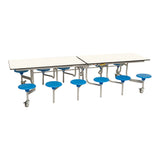 12 Seat Rectangular Mobile Folding Table Seating Unit