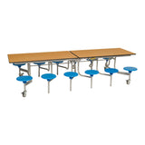 12 Seat Rectangular Mobile Folding Table Seating Unit