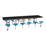 12 Seat Rectangular Mobile Folding Table Seating Unit