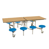 8 Seat Rectangular Mobile Folding Table Seating Unit