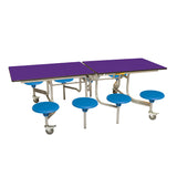 8 Seat Rectangular Mobile Folding Table Seating Unit