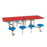 8 Seat Rectangular Mobile Folding Table Seating Unit