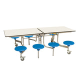 8 Seat Rectangular Mobile Folding Table Seating Unit