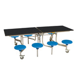 8 Seat Rectangular Mobile Folding Table Seating Unit