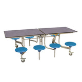 8 Seat Rectangular Mobile Folding Table Seating Unit