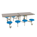 8 Seat Rectangular Mobile Folding Table Seating Unit