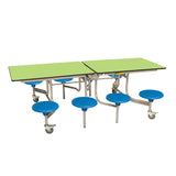 8 Seat Rectangular Mobile Folding Table Seating Unit