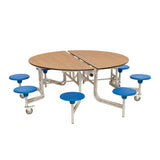 8 Seat Round Mobile Folding Table Seating Unit