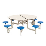 8 Seat Round Mobile Folding Table Seating Unit