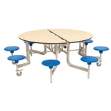 8 Seat Round Mobile Folding Table Seating Unit