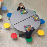 8 Seat Round Mobile Folding Table Seating Unit