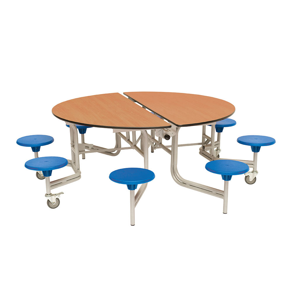 8 Seat Round Mobile Folding Table Seating Unit